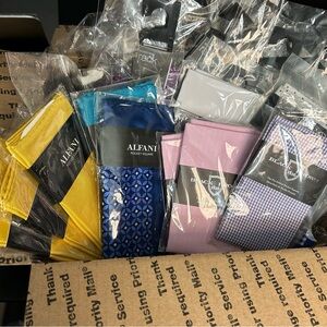 LOT OF 42 DESIGNER POCKET SQUARES Nordstrom Rack, Alfani, Macys, EGARA More
